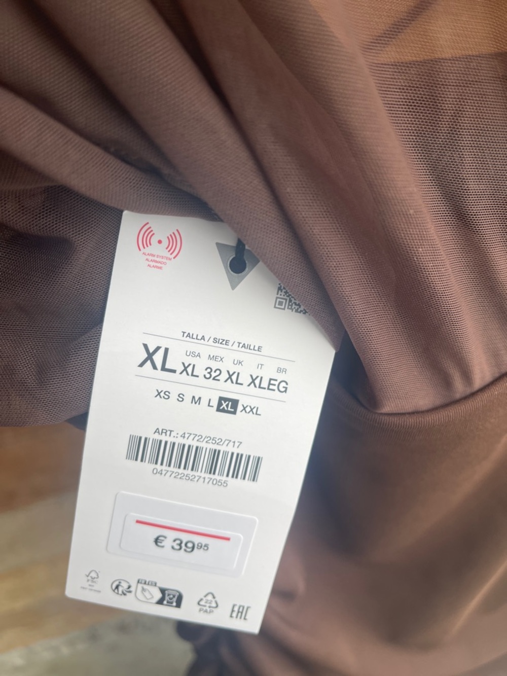 Zara Chocolate Brown Combination Tulle Dress, XL - Picture 10 of 10